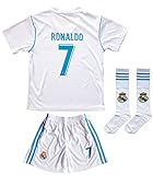 2015/2016 REAL MADRID #7 RONALDO KIDS HOME SOCCER JERSEY & SHORTS YOUTH SIZES (12-13 YEARS OLD)