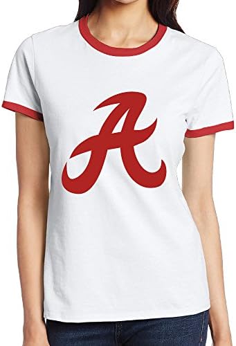 McBr University Of Alabama UA Crimson Tide Mascot Women's Two-toned T Shirts-Classic Red Size S