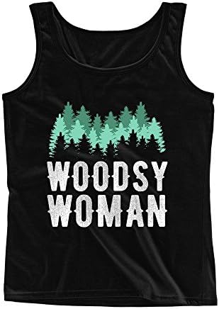Mad Over Shirts Woodsy Woman Large Black Unisex Premium Tank top