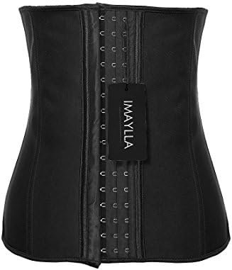 IMAYLLA Women Spandex Waist Trainer Corset Underbust Cincher Fashion Waist Body Shaper Waist Trainer Belt Shapewear Girdle(3002BL-M)