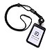 JINEASY ID Breakaway Lanyard ID Badge Holder Heavy Duty Retractable Badge Reel with Hard Plastic ID Card Holder, Black