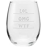 OMG - WTF - LOL Wine Glass (15oz stemless)