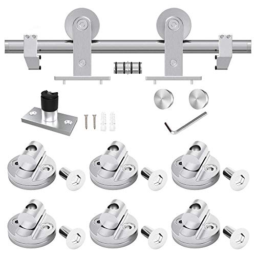 WINSOON 10FT Sliding Barn Door Hardware Kit Stainless Steel, Top Mount