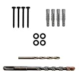 Lag Bolt Kit for Mounting A TV Into Wood Or Concrete - Includes Heavy Duty Bolts, Fischer Concrete Anchors and 2 Drill Bits