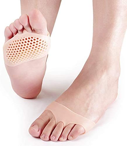 Buyerzone Soft Silicon Gel Half Toe Sleeve Forefoot Pads For Pain Relief (Set Of 2)