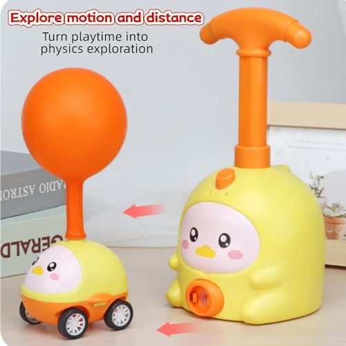 Balloon Powered Launch Car, Inflatable Balloon Car Toy Pump Set Animal Air Powered Toy Balloon Launcher Toys with 2 Cars Air Pressure Vehicle with Pump & Balloons (A)