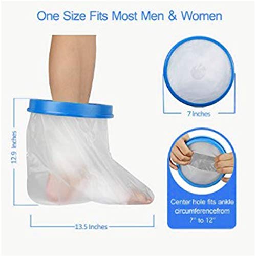 Foot Cast Protector for Shower Adult Cast Cover Bandage Dry Kepper Reusable Watertight Adult Keep Sand Out Keep New Tattoos Protector for Ankle Broken Surgery Foot Wound and Burns (Foot)