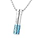 Stainless Steel only Love Hollow Urn Pendant Necklace - Memorial Ash Keepsake - Cremation Jewelry,Blue