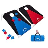 Himal Portable Assemble PVC Framed CornHole Game Set with 8 Bean Bags and Carrying Case (3 x 2-feet)