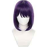 C-ZOFEK Cosplay Wig Purple Short Hair for Women Anime Cosplay Parties
