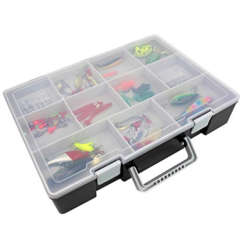Bins & Things Plastic Organizer Box with Dividers (14.5 x 2.9 x 11 Inches) 30 Adjustable Compartments with Removable Tray for Craft Storage, Smart Parts and Hardware Organizer, Fishing Tackle Box - Thumbnail 2