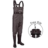 Dark Lightning Fly Fishing Waders for Men and Women with Boots, Mens/Womens High Chest Wader with Boot Hanger
