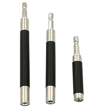 Generic Length 80mm : Tiepai 3pcs Extension Hex Screw Socket Drill Bit Holder Adapter Magnetic Impact Driver Drill Bit For Home Tools
