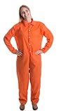 Ann Arbor T-shirt Co. Prisoner Jumpsuit | Orange Prison Inmate Halloween Costume Unisex Jail Criminal-Adult,S
