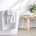 Amazon Basics 100% Cotton Soft Quick-Dry Bath Towel Set, 8-Piece, White, 10