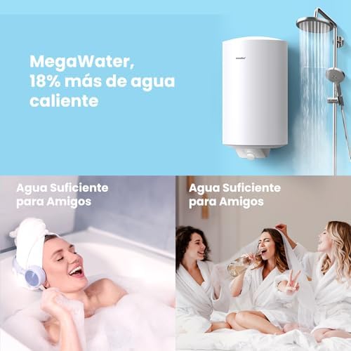 ' D50-15EFG Calentador de agua eléctrico mural de Accumolo 50 L Sobre fregadero de acumulación Compacto fácil de instalar, Blanco