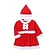 Baby Girls' Christmas Costume Dress Xmas Senta Claus Onesie Outfit Romper & Hat