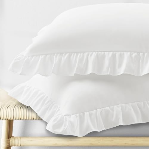KKJIAF Ruffle Microfiber Pillow Shams