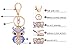 Aibearty Fashionable Creative Diamond Crystal Rhinestone Blue Owl Keychain Bag Charm Pendent