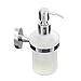 crw 8oz Liquid Soap Dispenser Wall Mounted Glass Lotion Dispenser Pump for Bathroom Kitchen Stainless Steel Pump Chrome