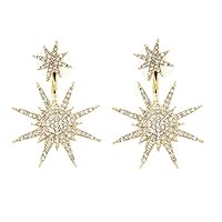 1 Pair Snowflake Earrings Star Stud Unique Dangling for Women Earrings Jewelry Girls Romantic Wedding Gifts