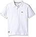 Lacoste Boys' Short Sleeve Solid Jersey Polo Shirt, White, 3