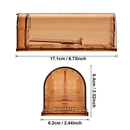 jingtai Humane Mouse Trap, No Kill Small Mice Traps That Work for for Small Rodent/Voles/Hamsters/Moles Catcher, Indoors Outdoors Pack of 4 with Cleaning Brush