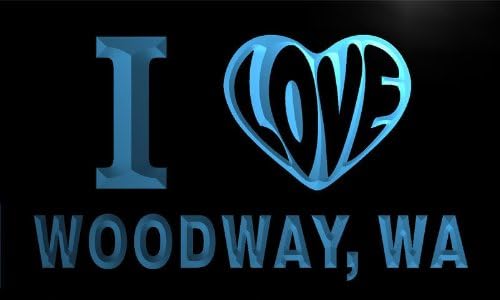 v68572-b I Love WOODWAY, WA WASHINGTON City Limit Neon Light Sign