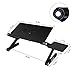 Laptop Desk, Foldable Sturdy Aluminum Laptop Table, Adjustable Laptop Stand for Bed and Sofa, Cozy Desk in Bed, Light Weight Foldable Desk Tray Stand Up/Sitting with 2 CPU Cooling Fans and Mouse Pad