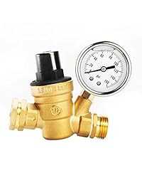 Circrane 3 4   Regulador de presión de agua de latón sin plomo con medidor ajustable RV reductor de presión, construcción de aceite y filtro de entrada inoxidable