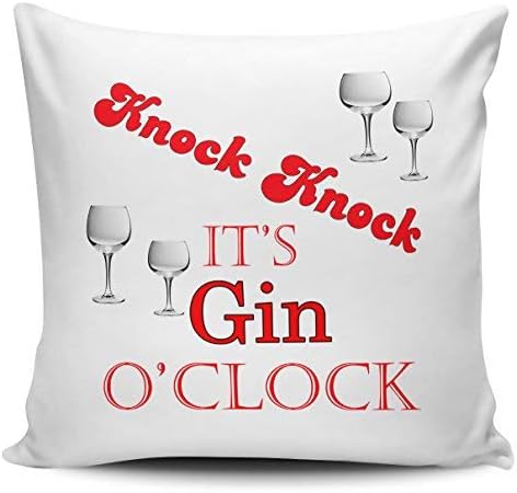 Arthuryerkes Knock Knock It's Gin O'clock Funny Novelty Gift Throw Pillowcase Cushion Cover