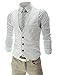 Zicac Men's Top Designed Casual Slim Fit Skinny Dress Vest Waistcoat (XXL,White)