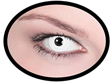 Body Art Colored Contact Lenses Case Box Holder Container + Eye Cosmetcs + Opulant Packaging for Costumes Parties(White)