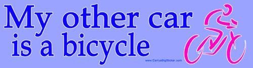 My Other Car is a Bicycle Bumper Sticker