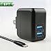 Ulimag iPhone Wall Charger 24W 3.1A Dual Port USB Travel Wall Charger Adapter with 6FT Lightning Cable Charging Cord for iPhone X, 8, 8 Plus, 7, 7 Plus, 6s, 6s Plus, 6, 6 Plus, SE, iPad (Black&White)
