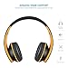 Headphones, Sound Intone Headphones with Microphone, Foldable Headset with Inline Volume Control Strong Low Bass for iPhone iPad Smartphones Laptop Mp3/4 (Black Orange)