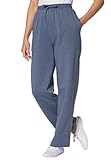 Women's Plus Size Sweat Pants Easy Fleece Heather Navy,3X