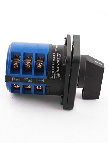 Uxcell a14101000ux0197 AC600V 32A 12 Terminal 3Phase Rotary Cam Changeover Switch LW28-32A