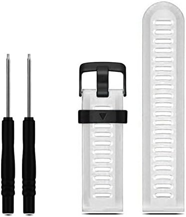 Jshuang for Garmin Accessiory, Soft Silicone Strap Replacement Watch Band with Tools for Garmin Fenix 3 HR, 1pc Wristband+ 2pc Screwdriver,215mm (White)