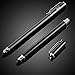 Bargains Depot (2 Pcs) [New Upgraded][0.18-inch Small Tip Series] 2-in-1 Stylus/Styli 5.5-inch L with 10 Replacement Rubber Tips -Black/Black