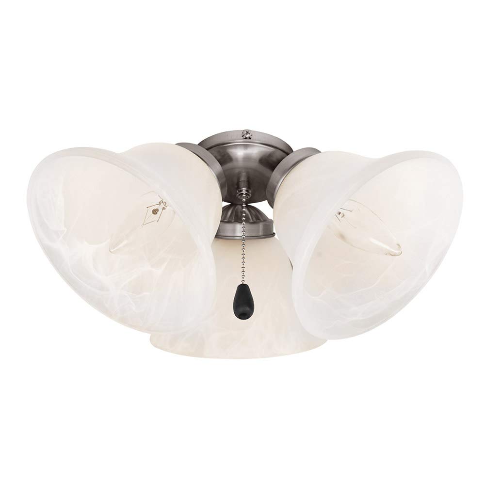 Design House 154195 3 Light Ceiling Fan Light Satin Nickel