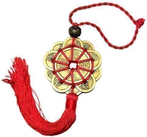 Set of 1 Red Lucky Charm Ancient I CHING Coins Prosperity Protection, Hanging Ornaments Decorative Accessories