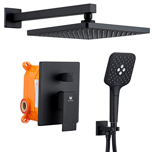 HIMK Shower System, Bathroom Luxury 10 Inches Rain Shower Head with