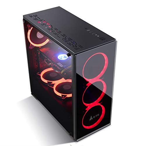 GOLDEN FIELD N17 Computer Case ATX/MATX/ITX PC Case Mid Tower Small Size Case Mini Case Tempered Glass Front Panel Acrylic Side Panel