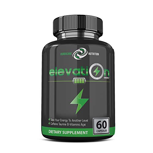 Elevation Energy Pills (60 Capsules) Natural Energy Supplement | Caffeine & Taurine | Increase Energy, Metabolism, Focus | Enhance Mood with Vitamin B1 B2 B5 B6 B12| Ginseng & Antioxidants