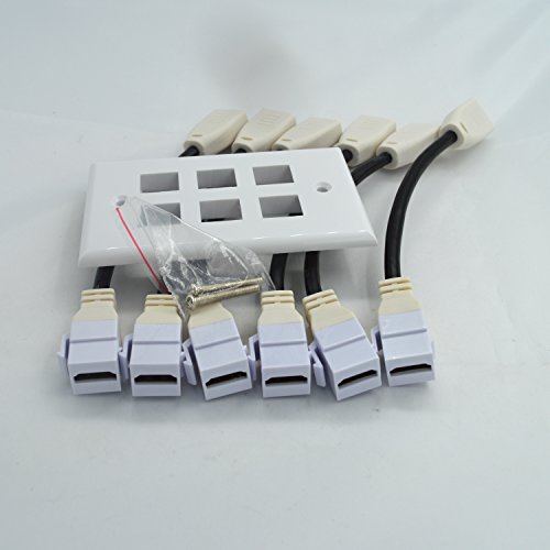 MOTONG HDMI Pigtails Wall Plate Face Cover for Home Theater DVD Cable Satellite TV PS3 HDTV 6 Gold Plated