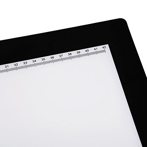 ME456 A3 LED Light Box 12x17 Inch Light Pad 12V DC Power Light Table for Tracing (Black)