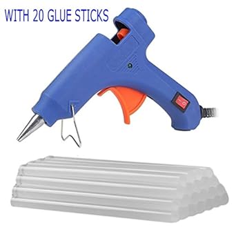 Genric 20W High Temperature Glue Gun for DIY Craft Projects and Repair Kit (Blue, 20)