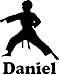 Minglewood Trading Karate Boy Kid Vinyl Sticker with Custom Personalized Name - Die Cut Decal - 4w x 4.75h inches - Black