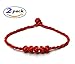 Chinese Feng Shui Lucky Rope Strap Lucky red rope beads (2PCS, Red)